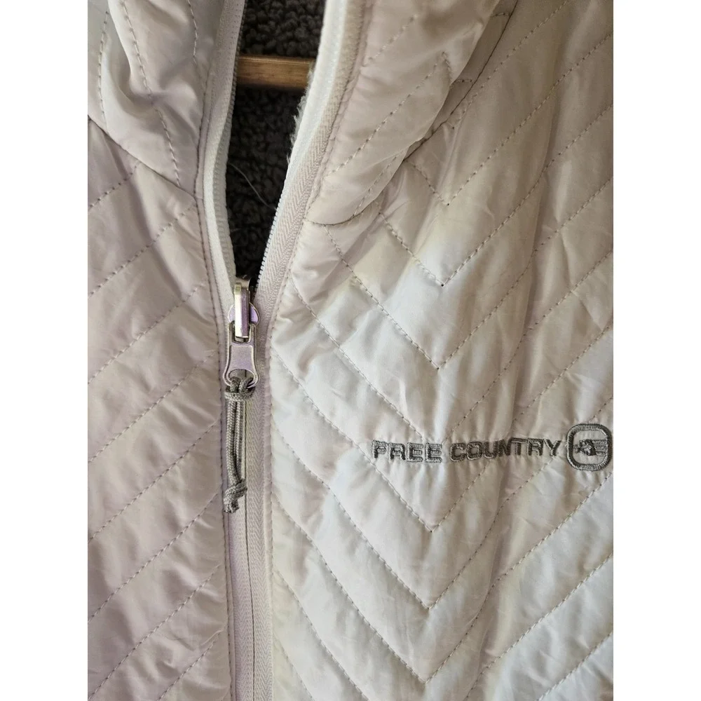 Free Country Women's Quilted‎ Sherpa Lined Puffer Vest XXL Light Pink Full Zip